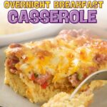 Text reads: "20-Minute Prep Overnight Breakfast Casserole.