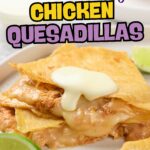 Text reads, "Quick & Easy Chicken Quesadillas.