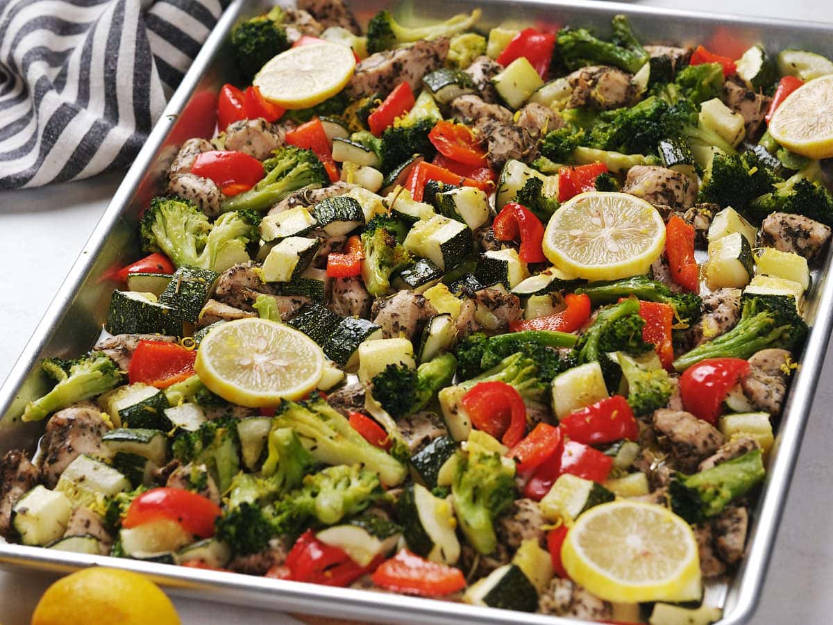 Sheet Pan Chicken With Rainbow Vegetables